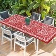 thumbnail image 2 of Valentine's Day Table Cloths for 8 Foot Rectangle Tables, Red Love Retro Country Abstract Art Patio Waterproof Elastic Fitted Tablecloths, Washable Rectangular Table Cover for Camping, 2 of 8