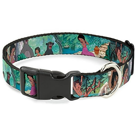 Buckle-Down The Jungle Book Scenes Disney Breakaway Plastic Clip Collar, Narrow-Large