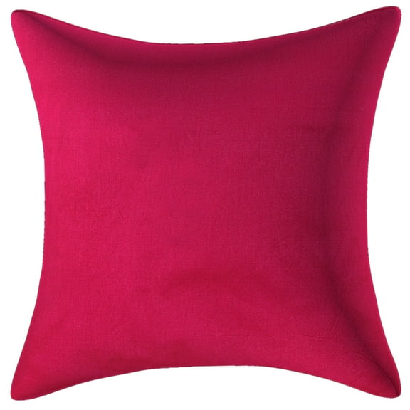 Stylo Culture Indian Chair Seat Throw Pillow Cover 16 x 16 Solid Pink Modern 40 x 40 cm Living Room Toss Pillow Case Polydupion Solid Square Cushion Cover | 1 Pc