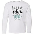 thumbnail image 3 of Inktastic Walk by Faith Quote Long Sleeve Youth T-Shirt, 3 of 5