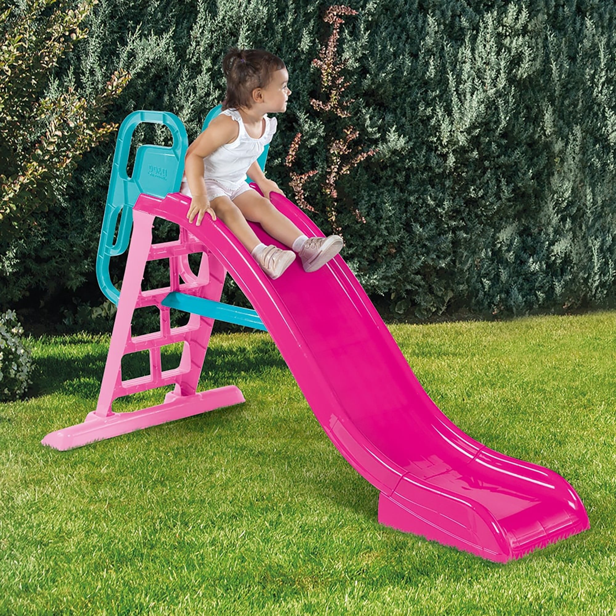 Dolu: Big Splash Slide: Unicorn Pink & Blue - Waterslide Hose Attachment, Indoor/Outdoor, Plastic Playground Equipment, 74.4 x 33.5 x 44.9, Kids 3+