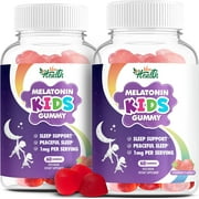 Melatonin Kids Gummy 1 mg - Healthy Restful Deep Sleep Support - Natural Strawberry Flavor Supplement - Sleep Aid for Kid Non-Habit Forming | 60 Gummies (2 Pack)