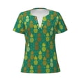 thumbnail image 2 of Uemuo Pineapples1 Drawing Women's Deep V-Neck Low Cut Tops - Casual Loose Fit with Stainless Steel Loop, Soft, Breathable, Perfect for Office, Travel, and Daily Wear-XX-Large, 2 of 5
