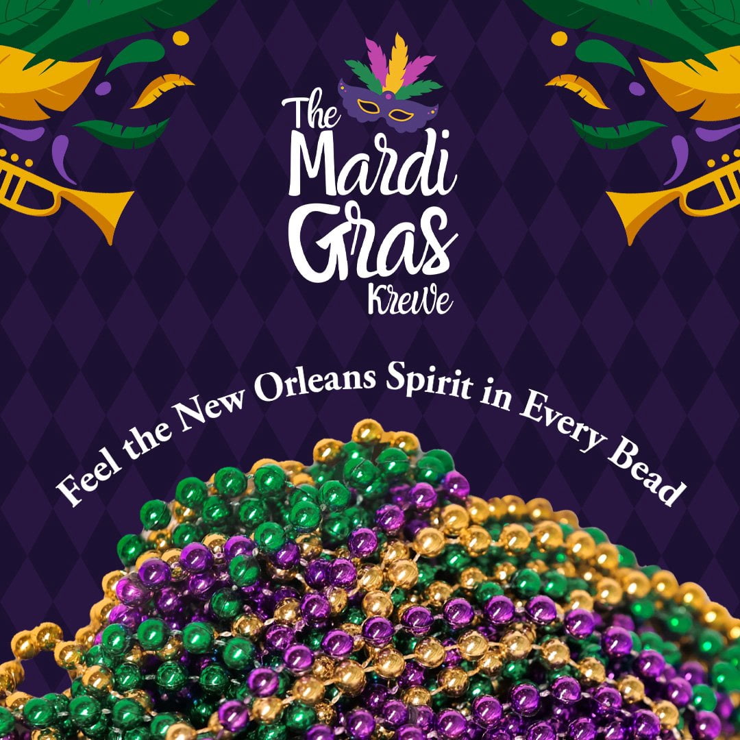 THE MARDI GRAS KREWE Green Mardi Gras Beads - 33 Inch, 120 Pieces