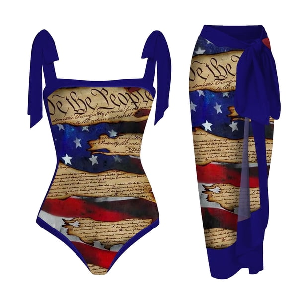 MKLEKYY Trajes De Baño Mujer Completo Women'S 1 Piece Swimsuit With Beach Cover Up Summer Sexy Two Piece Bikini Set Wrap Skirt Plus Size Floral Monokini