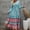 Blue, variant on Styesk Dresses for Women Women Fashion Comfortable Winter Casual Floral Print Long Sleeve V-Neck Dress