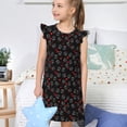 thumbnail image 4 of Balery Love Valentine's skull Camisón de princesa para niñas, pijama de algodón con mangas abullonadas, suave y bonito.-Small, 4 of 6