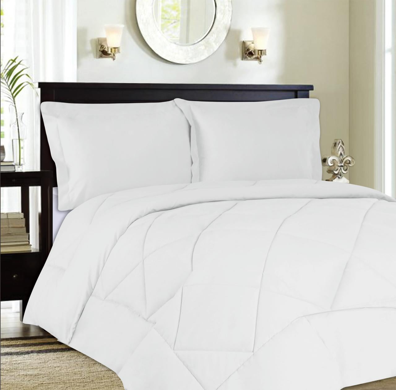 Reversible Goose Down Alternative 3 Piece Comforter and Sham Set