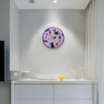 thumbnail image 5 of Yayeee Wall Clock Battery Operated 9.5" Silent Quartz Non-Ticking for Living Room Decor, Light Purple Halloween Black Cat, 5 of 8