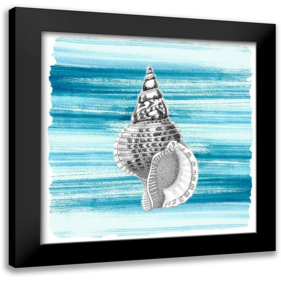Kimberly, Allen 12x12 Black Modern Framed Museum Art Print Titled - Coastal Brushstroke 2