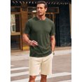 thumbnail image 4 of RICHCOIN Men's Ribbed Knit Crewneck T-Shirts Short Sleeve Textured Solid Casual Tee, 4 of 7