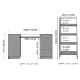 thumbnail image 3 of Madesa 2-Piece Home Office and Study Furniture Set: 53" Computer Desk with 3 Drawers, 1 Door, Storage Shelf + 24" 5-Tier Ladder Shelf for Pantry, Books, & Utilities – Gray, 3 of 8