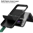 thumbnail image 6 of Case for Samsung Galaxy Z Flip 4 5G (2022) with Strap, PU Leather Back Cover + Hard PC Protective Shell Phone Case for Z Flip4 - Green, 6 of 7