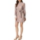 thumbnail image 2 of Vestido mini casual de encaje floral con volantes y cuello redondo de manga larga para mujer INSPIRE CHIC en gris y rosa, 2 of 8