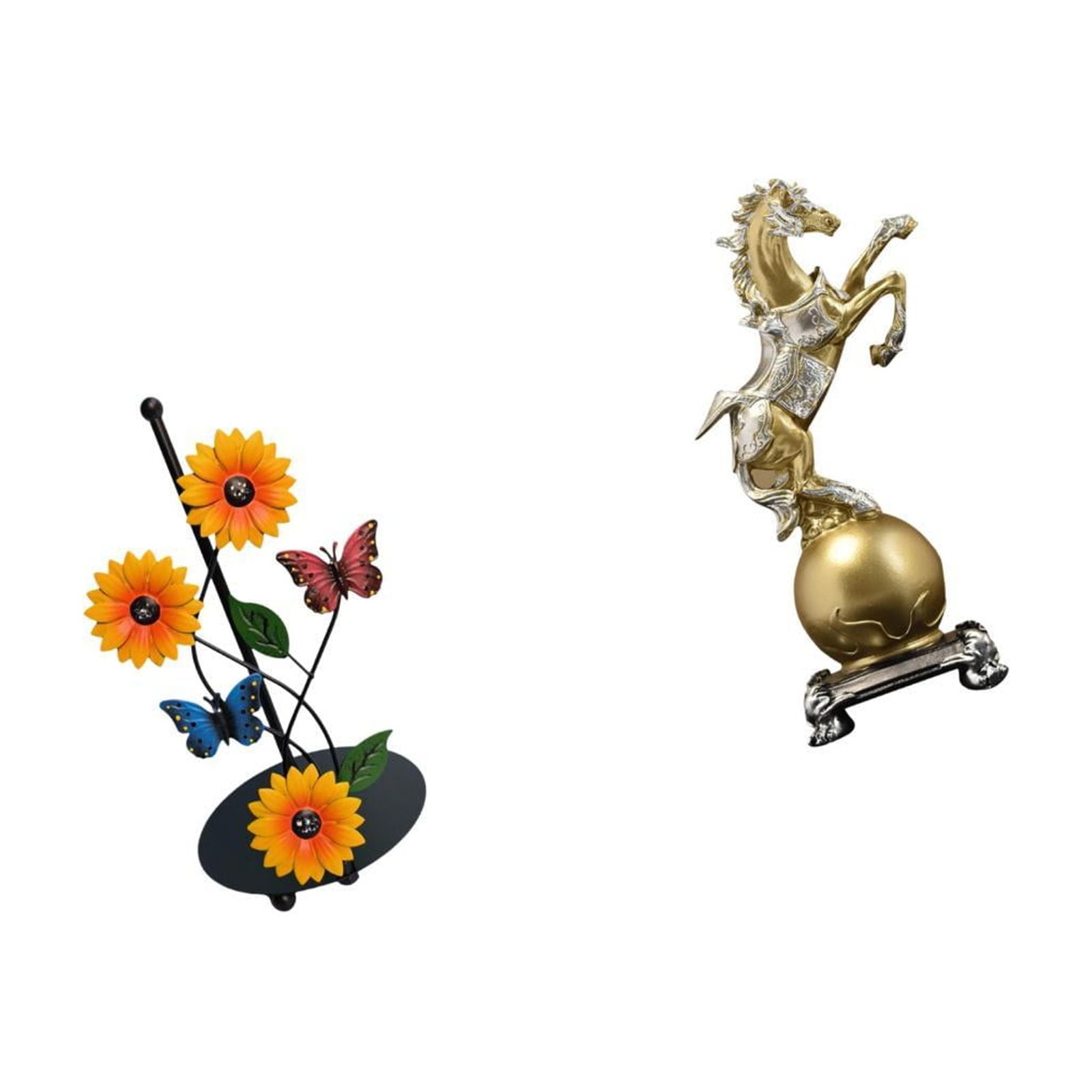 Fiocias Toilet Paper Holder Paper Towel Holder Countertop Desktop Figurine Horse Statue Shelf Iron Resin Creative Styling Suitable for Kitchen Dining Table Li