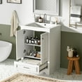 thumbnail image 4 of 24'' Bathroom Vanity with Ceramic Sink Combo, Modern Freestanding Storage Cabinet  with Silver Handles,  Soft Closing Doors, 4 of 9