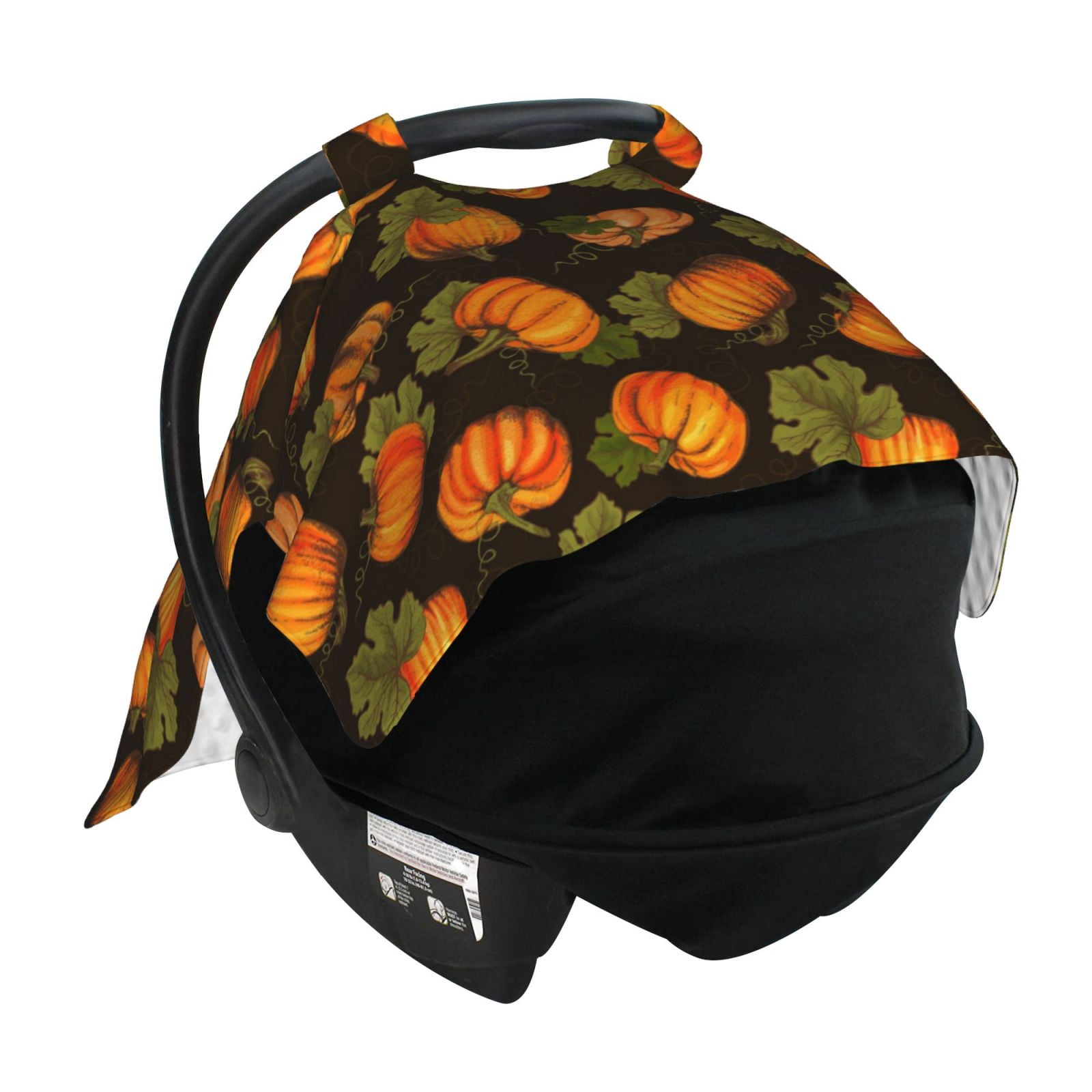 Naloa Orange Pumpkin Baby Car Seat Cover, Breathable Baby Carrier Cover, Multiuse Baby Carrier Cover & Nursing Breastfeeding Cover