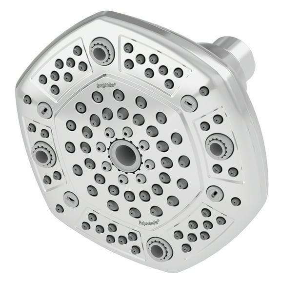 Oxygenics Rejuvenate Chrome Fixed Shower Head with 8 Settings and 4.75-Inch Spray Face