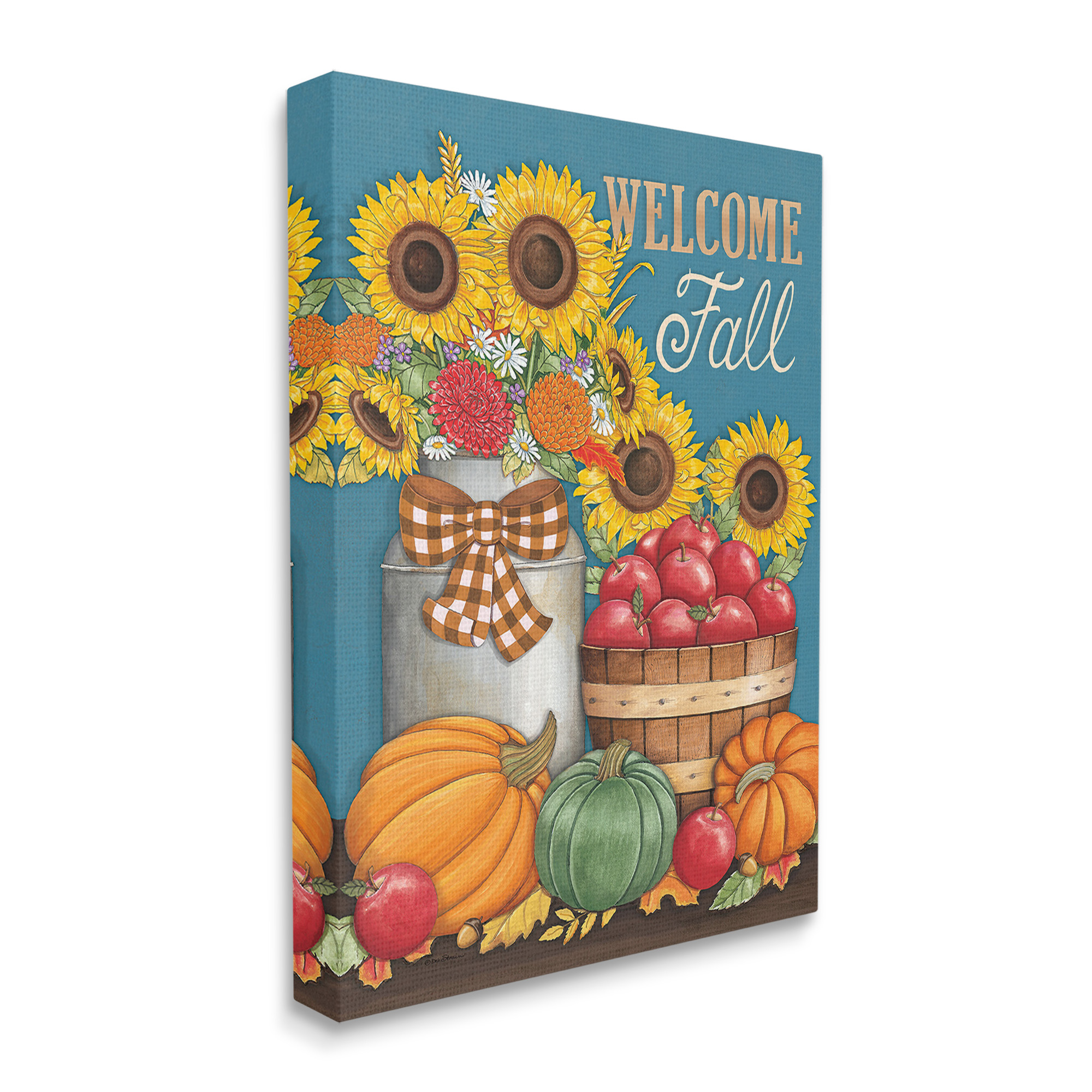 Stupell Industries Welcome Fall Harvest Botanical & Floral Painting Gallery Wrapped Canvas Art Print Wall Art, 36 x 48
