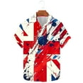 thumbnail image 5 of Men's American Flag Hawaiian Shirt Trendy Independence Day Patriotic Tees Loose Casual Short Sleeved Collar Button Top Multicolor XL, 5 of 5