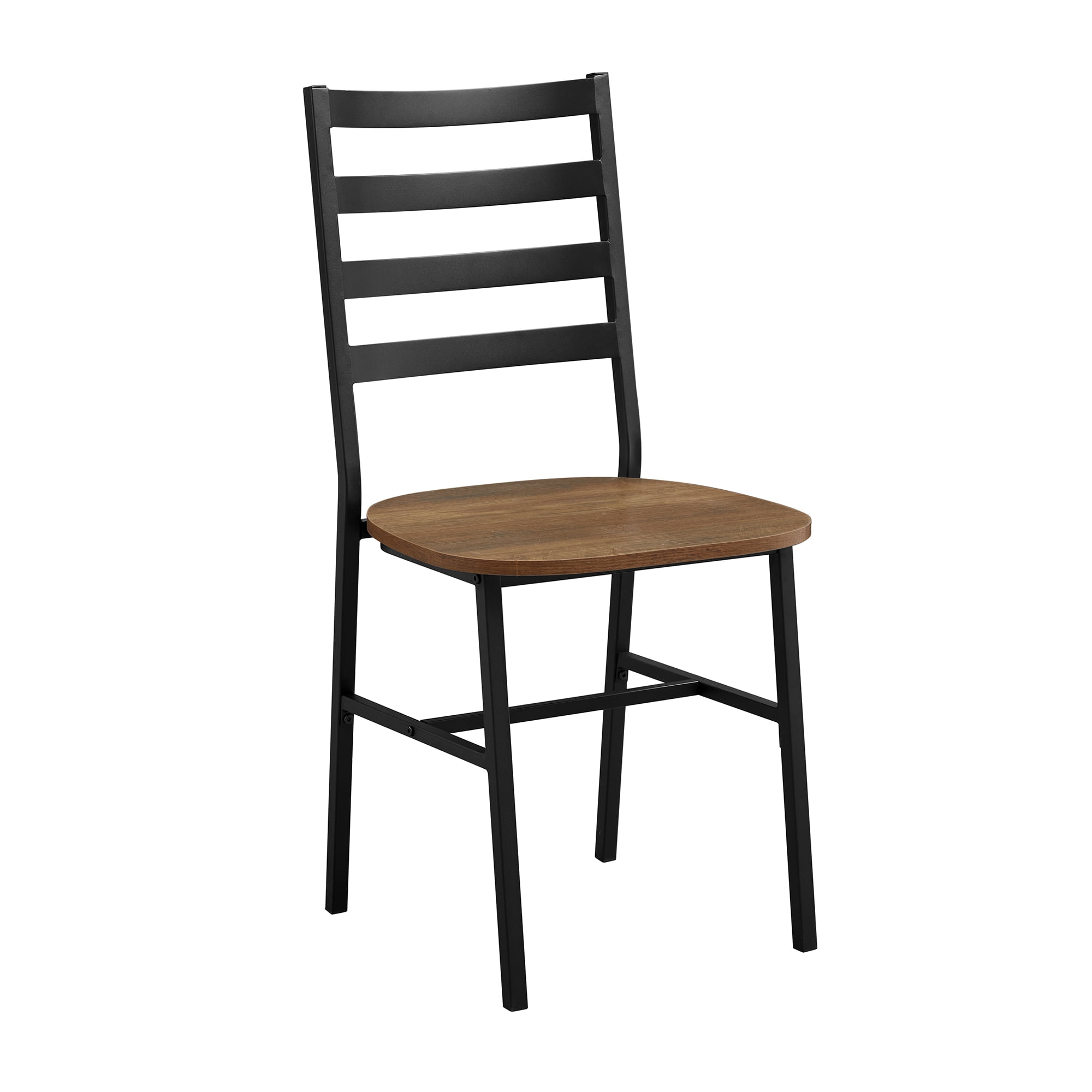 Manor Park Rustic Industrial Slat Back Metal and Wood Dining Chair, 2-Pack - Reclaimed Barnwood