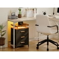 thumbnail image 5 of Smart LED Nightstand with 3 Drawers Modern Design Table for Bedroom, Closet, Dorm, Black, 5 of 13