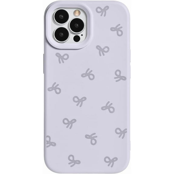 Compatible for iPhone 15 Pro Max Case Fresh Cute Bowknot Design for Women Girls Slim Soft Flexible TPU Rubber for iPhone 15 Pro Max-Purple