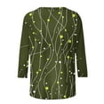 thumbnail image 5 of Ounisa 3/4 Length Sleeve Womens Tops Round Neck Loose Cute Spring Summer Tee Shirts Dressy Casual Print Blouses Tunic, 5 of 9