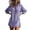 Purple, variant on Women Linen Button Down Collared 3/4 Sleeve Solid Casual Boho Vacation Beach Loose Oversized Shirt Blouse, Army Green M