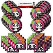 Panda Bear Birthday Party Supplies Bundle Pack for 16 Guests (Plus Party Planning Checklist by Mikes Super Store)