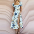 thumbnail image 2 of Icvfdpl Robes d'Été pour Femmes, Ligne Fluide avec Fente Latérale Réglable, Tenue Quotidienne, Soirée, Sortie Printemps Automne, Robe de Plage Confortable pour Femmes, m, 2 of 5