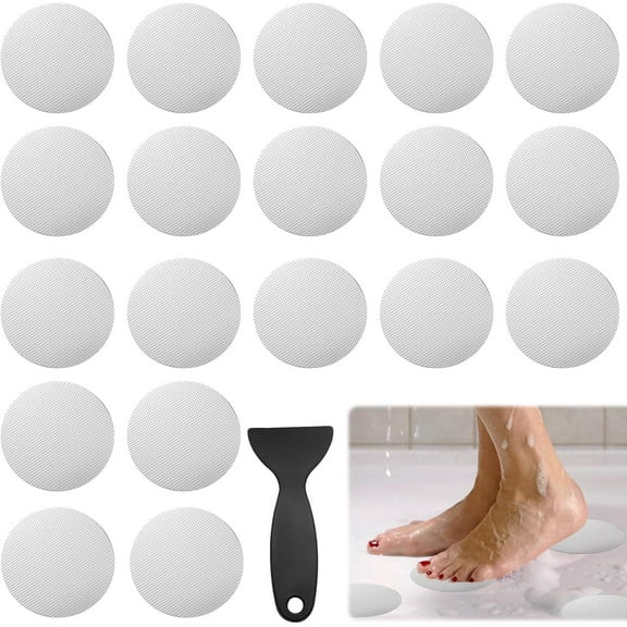 Anti Slip Shower Stickers, 24 PCS Safety Bathtub Strips Adhesive Decals for Bath Tub, Shower Floor, Stairs, Ladders (Clear)