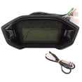 thumbnail image 1 of Velocímetro universal para motocicleta de 12 V, LCD, digital, odómetro, tacómetro, piezas modificadas (negro), 1 of 6