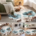thumbnail image 5 of Blue Broccoli 7FT Round Area Rugs for Living Room Farmhouse Rustic Floral Retro Victorian Style Ultra-Thin Non-Slip Round Rugs Machine Washable Low Pile Circle Carpet for Bedroom Kitchen Nursery, 5 of 9