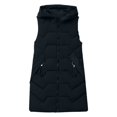 thumbnail image 3 of Ikevan Women Casual Slim Zippers Sleeveless Zipper Solid Warm Coat Tops Vest Black 8(L), 3 of 4