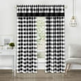 thumbnail image 3 of Achim Hunter Indoor Polyester/Cotton Light Filtering Checkered Curtain Panel, Black, 42-in W x 63-in L, 3 of 6