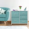 thumbnail image 4 of 5 Drawers Chest Dresser - Wood Top Finish - Art Deco, Aqua, 4 of 5