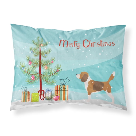 Beagle Merry Christmas Tree Fabric Standard Pillowcase