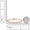 thumbnail image 5 of Gem Stone King 18K Rose Gold Plated Silver Morganite Peach Zirconia Tennis Bracelet for Women (3.01 Cttw, Gemstone Birthstone, Oval 6X4MM, 7 inch), 5 of 5