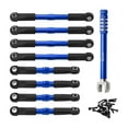 thumbnail image 1 of 8 piezas de varillas de empuje de puntera RC, actualización de repuesto, accesorios de pieza, varilla de tracción compatible, enlace de dirección para Azul, 1 of 6