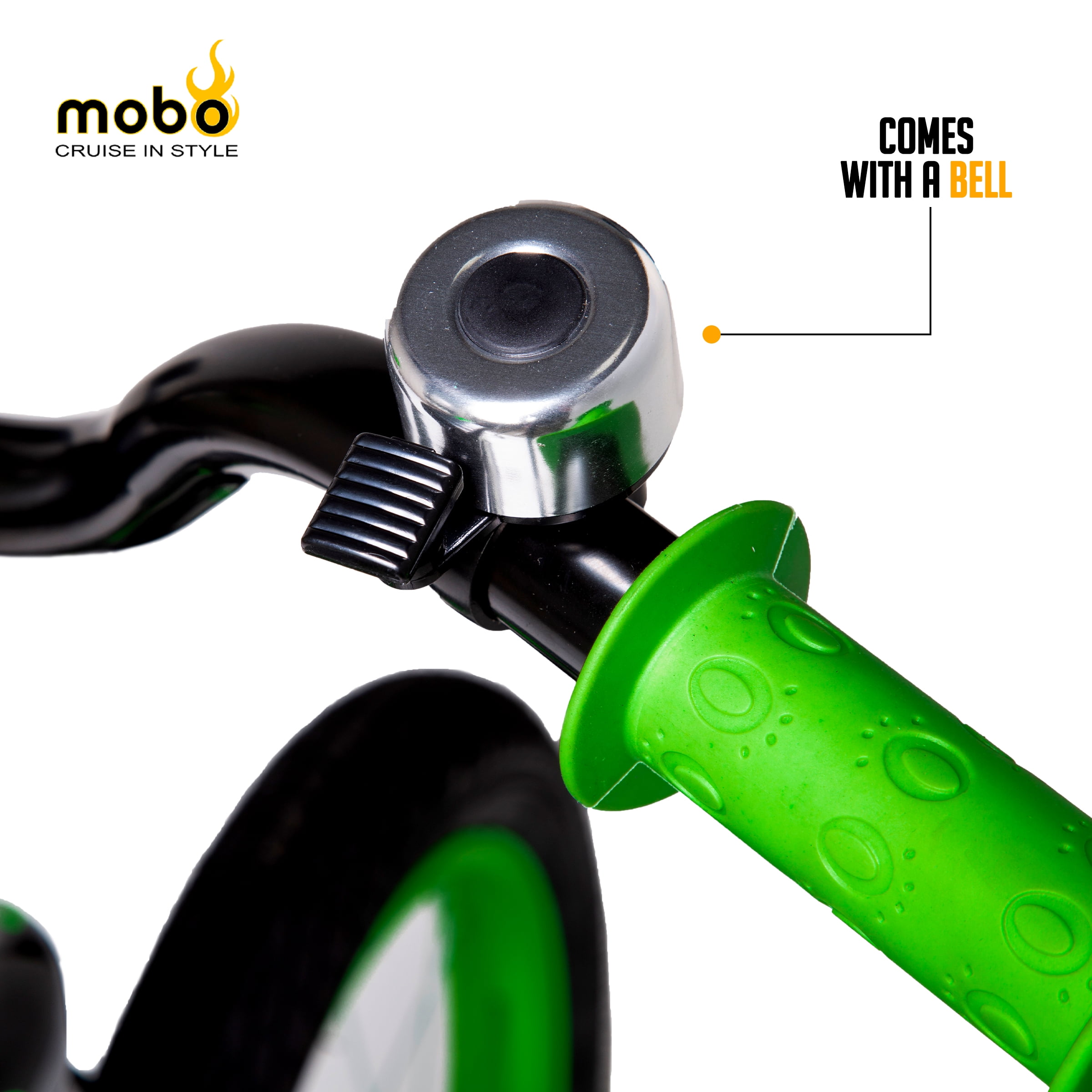 Mobo Lite Bike w/Training Wheels. 16" Child Bicycle, Green