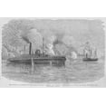 thumbnail image 1 of Confederates at Sabine Pass capture s Federal Gunboats "Sachem" & "Clifton"-Fine Art Canvas Print (20" x 30"), 1 of 1