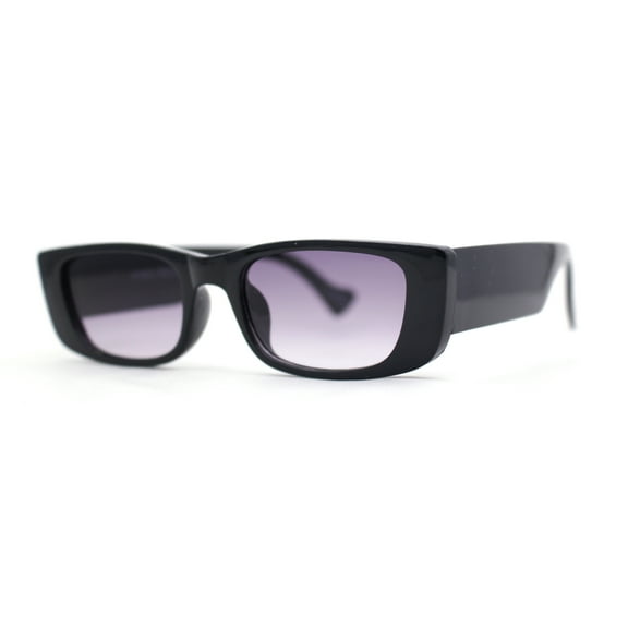 Child Size Girls Mod Rectangle Cat Eye Fashion Plastic Sunglasses Black - Smoke