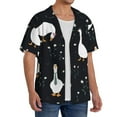thumbnail image 4 of KLL Fashionable Goose Print Men's Shirt Short Sleeve Button Down Summer Cuba Beach Shirts- Small, 4 of 7