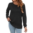 thumbnail image 3 of MOSHU Pleated Womens Tunic Tops Casual Dressy Blouses Fashion Long Sleeve Shirts for Women, 3 of 10
