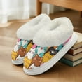 thumbnail image 6 of FUIALDOLG Cartoon Cats Print Slippers for Women Indoor Non-Slip, Fuzzy Slipper with Thick Sole, Winter Warm House Shoes, Cozy Gifts for Women, Size 7-8, 6 of 7