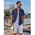 thumbnail image 3 of COOFANDY Mens Beach Shirs Untucked Shirts Short Sleeve Button Up Casual Dress Shirts, 3 of 5