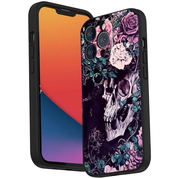 Compatible with iPhone 14 Pro Phone Case, Skull-635 Case Silicone Protective for Teen Girl Boy Case for iPhone 14 Pro