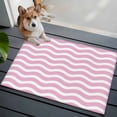 thumbnail image 3 of 2x3 Ft Entryway Area Rug, Pink White Kitchen Rug Runner Washable Floor Mat, Modern Abstract Waves Water Ripple Striped Non Slip Indoor Door Mat Throw Carpet for Bathroom Living Room Bedroom, 3 of 8