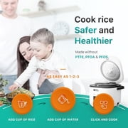 Rice Robot XL Rice Cooker – Family Size 4 Cup Uncooked (8 Cups Cooked) Electric Rice Maker, Ceramic Nonstick, Includes Stainless Steel Steamer Tray and Accessories | As Seen on TV
